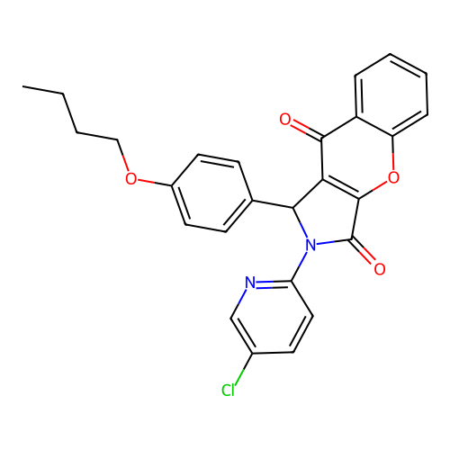 1-(4-butoxyphenyl)-2-(5-chloropyridin-2-yl)-1,2-dihydrochromeno[2,3-c]pyrrole-3,9-dione structure