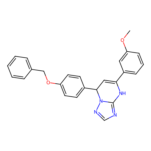 7-(4-(benzyloxy)phenyl)-5-(3-methoxyphenyl)-4,7-dihydro-[1,2,4]triazolo[1,5-a]pyrimidine structure