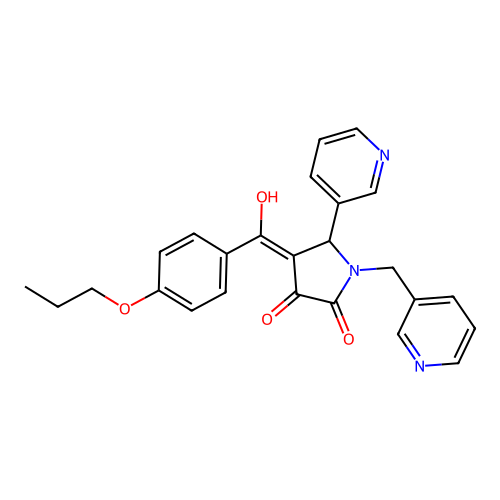 3-hydroxy-4-(4-propoxybenzoyl)-5-(pyridin-3-yl)-1-[(pyridin-3-yl)methyl]-2,5-dihydro-1H-pyrrol-2-one structure