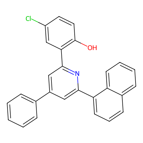 4-Chloro-2-[6-(naphthalen-1-yl)-4-phenylpyridinium-2-yl]phenolate structure