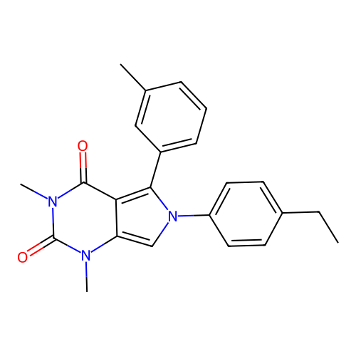 6-(4-ethylphenyl)-1,3-dimethyl-5-(3-methylphenyl)pyrrolo[3,4-d]pyrimidine-2,4-dione structure