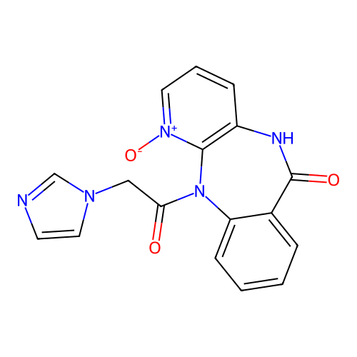 6H-Pyrido(2,3-b)(1,4)benzodiazepin-6-one, 5,11-dihydro-11-((1-imidazolyl)acetyl)-, 1-oxide structure