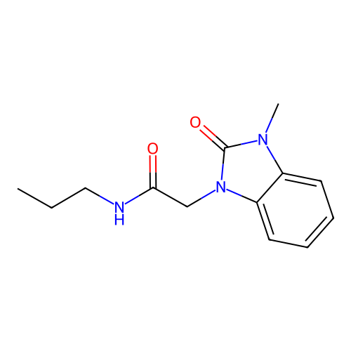 2-(3-methyl-2-oxo-2,3-dihydro-1H-benzimidazol-1-yl)-N-propylacetamide structure