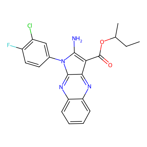 butan-2-yl 2-amino-1-(3-chloro-4-fluorophenyl)pyrrolo[3,2-b]quinoxaline-3-carboxylate structure