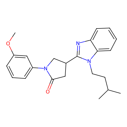 1-(3-methoxyphenyl)-4-[1-(3-methylbutyl)-1H-1,3-benzodiazol-2-yl]pyrrolidin-2-one structure