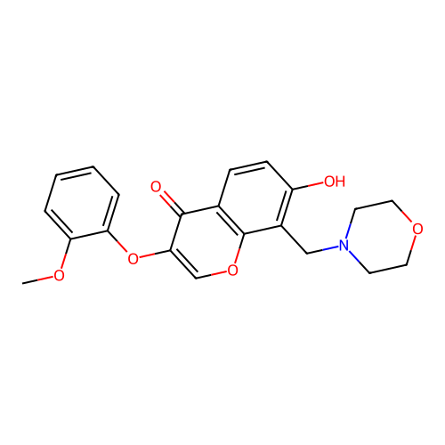 7-Hydroxy-3-(2-methoxyphenoxy)-8-(morpholin-4-ylmethyl)chromen-4-one structure