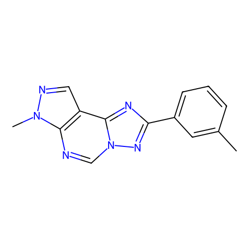 7-methyl-2-(m-tolyl)-7H-pyrazolo[4,3-e][1,2,4]triazolo[1,5-c]pyrimidine structure