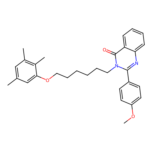 2-(4-methoxyphenyl)-3-(6-(2,3,5-trimethylphenoxy)hexyl)quinazolin-4(3H)-one structure