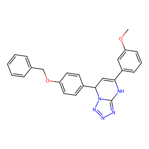 5-(3-methoxyphenyl)-7-(4-phenylmethoxyphenyl)-1,7-dihydrotetrazolo[1,5-a]pyrimidine structure