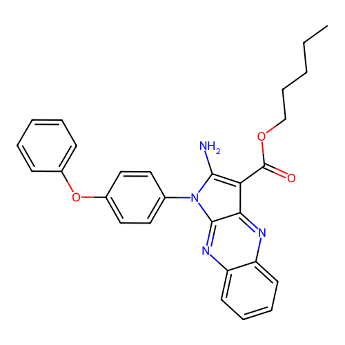 pentyl 2-amino-1-(4-phenoxyphenyl)-1H-pyrrolo[2,3-b]quinoxaline-3-carboxylate structure