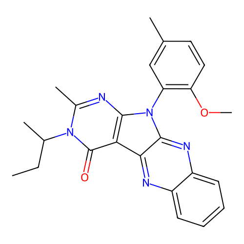 3-(butan-2-yl)-11-(2-methoxy-5-methylphenyl)-2-methyl-3,11-dihydro-4H-pyrimido[5',4':4,5]pyrrolo[2,3-b]quinoxalin-4-one structure