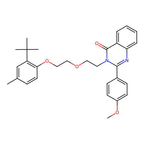2-(4-methoxyphenyl)-3-[2-[2-(4-methyl-2-tert-butyl-phenoxy)ethoxy]ethyl]quinazolin-4-one structure