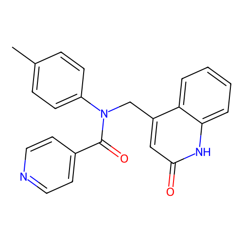 N-[(2-hydroxyquinolin-4-yl)methyl]-N-(4-methylphenyl)pyridine-4-carboxamide structure