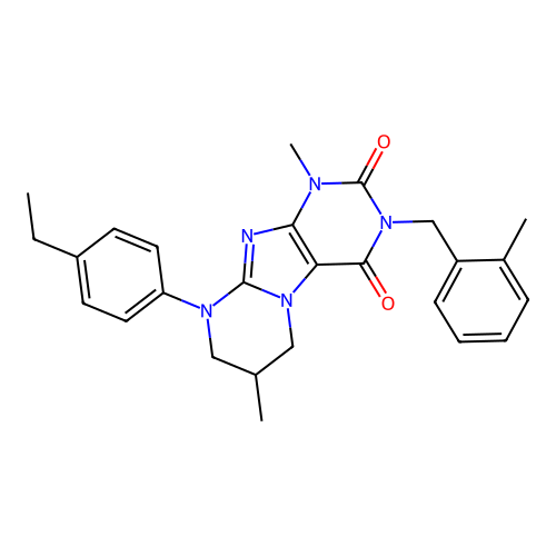 9-(4-ethylphenyl)-1,7-dimethyl-3-(2-methylbenzyl)-6,7,8,9-tetrahydropyrimido[2,1-f]purine-2,4(1H,3H)-dione structure