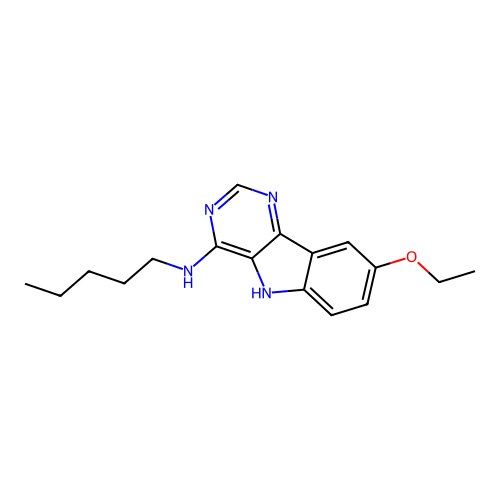 8-ethoxy-N-pentyl-5H-pyrimido[5,4-b]indol-4-amine structure