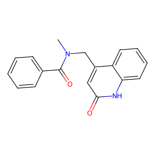 N-((2-hydroxyquinolin-4-yl)methyl)-N-methylbenzamide structure
