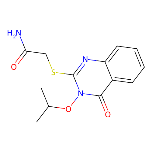 2-{[4-Oxo-3-(propan-2-yloxy)-3,4-dihydroquinazolin-2-yl]sulfanyl}acetamide structure