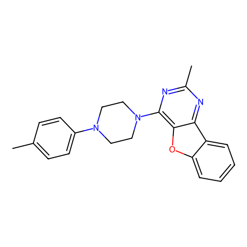 2-Methyl-4-[4-(4-methylphenyl)piperazin-1-yl][1]benzofuro[3,2-d]pyrimidine structure