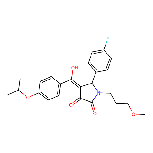 5-(4-fluorophenyl)-3-hydroxy-1-(3-methoxypropyl)-4-[4-(propan-2-yloxy)benzoyl]-2,5-dihydro-1H-pyrrol-2-one structure