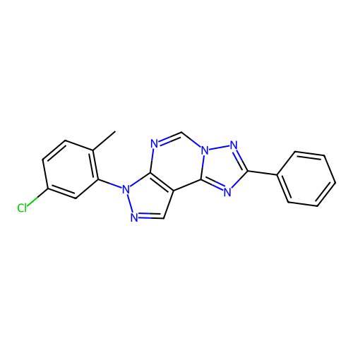 7-(5-chloro-2-methylphenyl)-2-phenyl-7H-pyrazolo[4,3-e][1,2,4]triazolo[1,5-c]pyrimidine structure