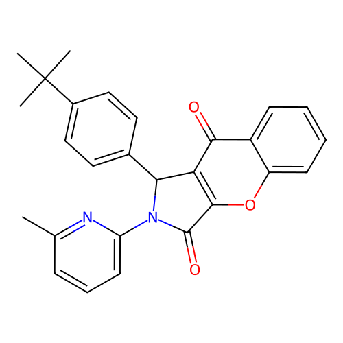 1-(4-tert-butylphenyl)-2-(6-methylpyridin-2-yl)-1,2-dihydrochromeno[2,3-c]pyrrole-3,9-dione structure