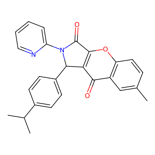 1-(4-isopropylphenyl)-7-methyl-2-pyridin-2-yl-1,2-dihydrochromeno[2,3-c]pyrrole-3,9-dione structure