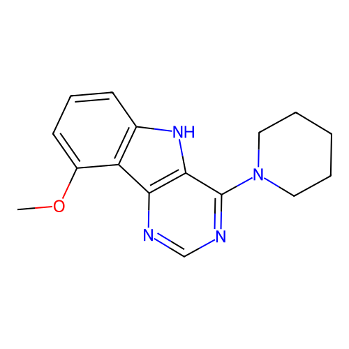 9-methoxy-4-(piperidin-1-yl)-5H-pyrimido[5,4-b]indole structure