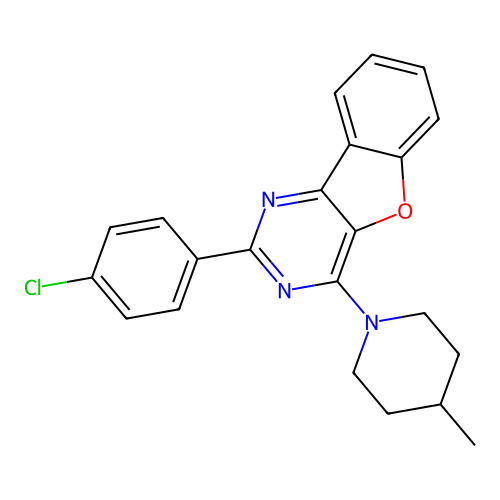 2-(4-Chlorophenyl)-4-(4-methylpiperidin-1-yl)[1]benzofuro[3,2-d]pyrimidine structure