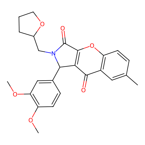 1-(3,4-dimethoxyphenyl)-7-methyl-2-((tetrahydrofuran-2-yl)methyl)-1,2-dihydrochromeno[2,3-c]pyrrole-3,9-dione structure