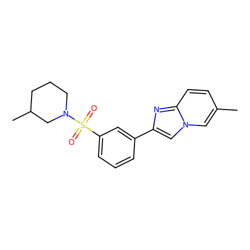 6-Methyl-2-{3-[(3-methylpiperidin-1-yl)sulfonyl]phenyl}imidazo[1,2-a]pyridine structure