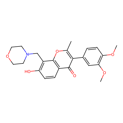 3-(3,4-Dimethoxyphenyl)-7-hydroxy-2-methyl-8-(morpholin-4-ylmethyl)chromen-4-one structure