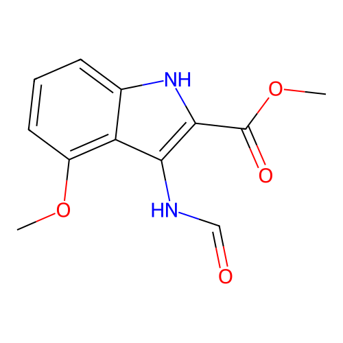 methyl 3-formamido-4-methoxy-1H-indole-2-carboxylate structure