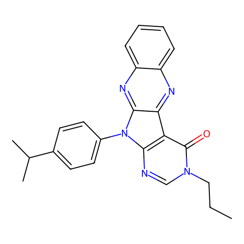 11-(4-isopropylphenyl)-3-propyl-3H-pyrimido[5',4':4,5]pyrrolo[2,3-b]quinoxalin-4(11H)-one structure