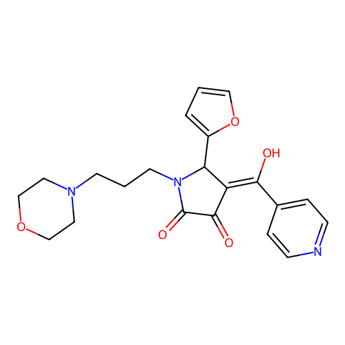 5-(furan-2-yl)-3-hydroxy-1-[3-(morpholin-4-yl)propyl]-4-(pyridine-4-carbonyl)-2,5-dihydro-1H-pyrrol-2-one structure
