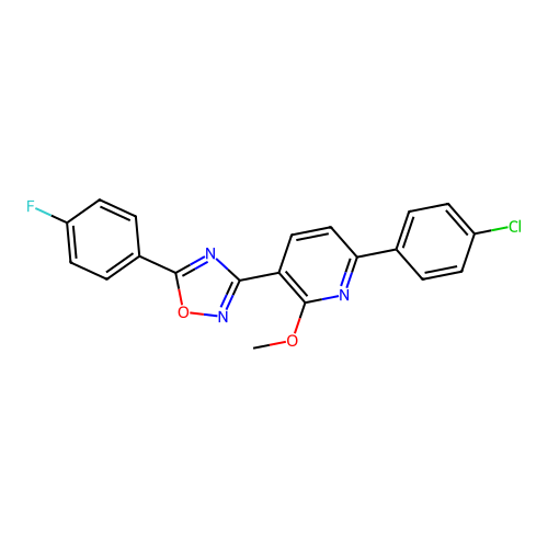 3-(6-(4-Chlorophenyl)-2-methoxypyridin-3-yl)-5-(4-fluorophenyl)-1,2,4-oxadiazole structure