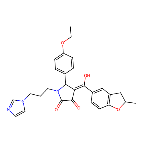 5-(4-ethoxyphenyl)-3-hydroxy-1-[3-(1H-imidazol-1-yl)propyl]-4-(2-methyl-2,3-dihydro-1-benzofuran-5-carbonyl)-2,5-dihydro-1H-pyrrol-2-one structure