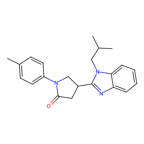 4-(1-isobutyl-1H-benzo[d]imidazol-2-yl)-1-(p-tolyl)pyrrolidin-2-one structure