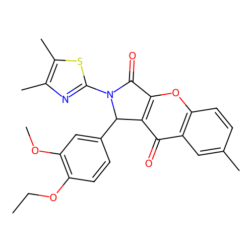 2-(4,5-dimethyl-1,3-thiazol-2-yl)-1-(4-ethoxy-3-methoxyphenyl)-7-methyl-1,2-dihydrochromeno[2,3-c]pyrrole-3,9-dione structure