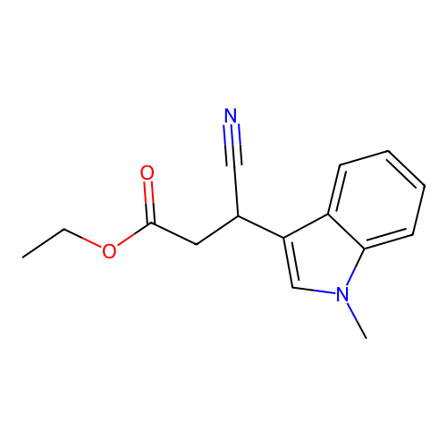 ethyl 3-cyano-3-(1-methyl-1H-indol-3-yl)propanoate structure
