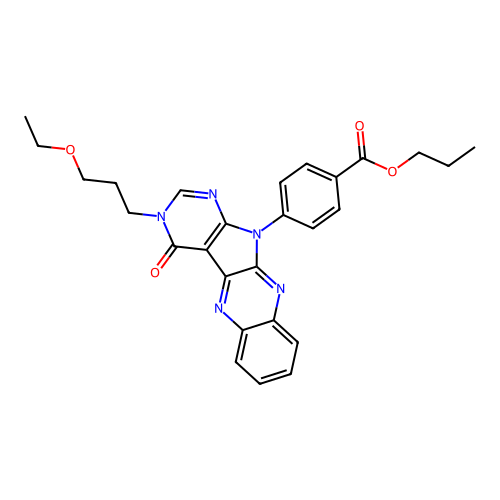 propyl 4-(3-(3-ethoxypropyl)-4-oxo-3H-pyrimido[5',4':4,5]pyrrolo[2,3-b]quinoxalin-11(4H)-yl)benzoate structure