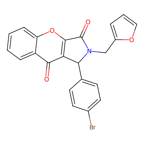 1-(4-bromophenyl)-2-(furan-2-ylmethyl)-1,2-dihydrochromeno[2,3-c]pyrrole-3,9-dione structure