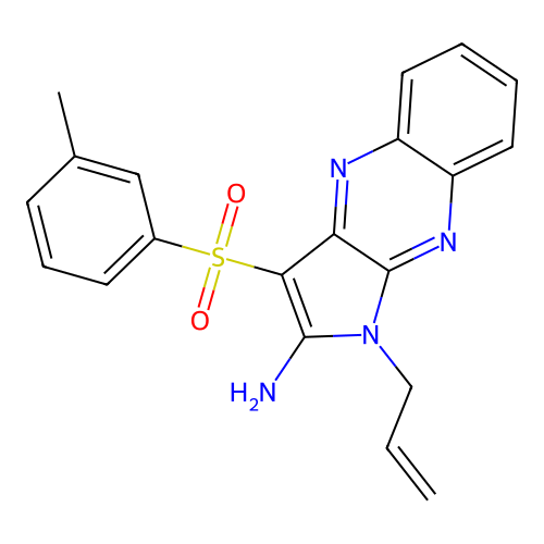 1-allyl-3-(m-tolylsulfonyl)-1H-pyrrolo[2,3-b]quinoxalin-2-amine structure