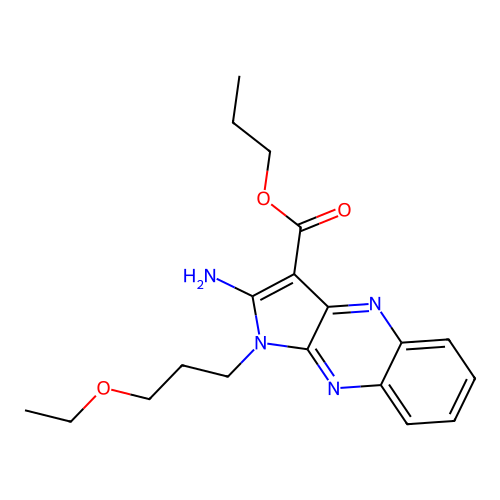 propyl 2-amino-1-(3-ethoxypropyl)-1H-pyrrolo[2,3-b]quinoxaline-3-carboxylate structure