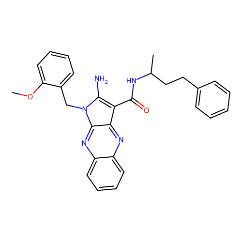2-amino-1-(2-methoxybenzyl)-N-(4-phenylbutan-2-yl)-1H-pyrrolo[2,3-b]quinoxaline-3-carboxamide structure