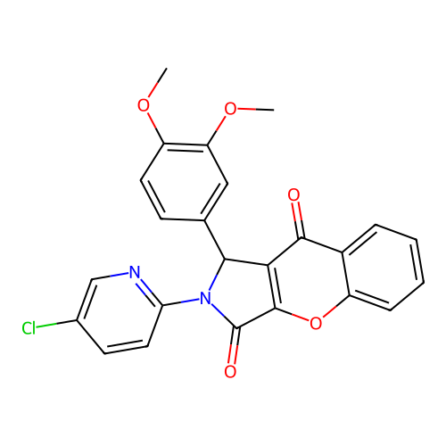 2-(5-chloropyridin-2-yl)-1-(3,4-dimethoxyphenyl)-1,2-dihydrochromeno[2,3-c]pyrrole-3,9-dione structure