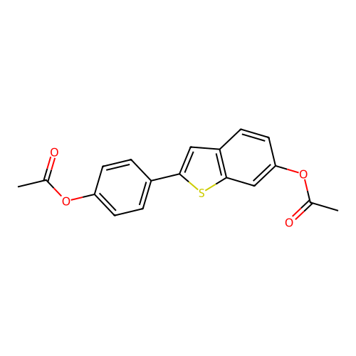(4-(6-Acetyloxy-1-benzothiophen-2-yl)phenyl) acetate structure