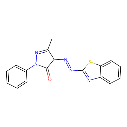 4-(Benzothiazol-2-ylazo)-2,4-dihydro-5-methyl-2-phenyl-3H-pyrazol-3-one structure