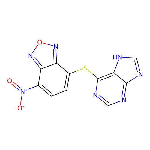 7-nitro-4-(7H-purin-6-ylsulfanyl)-2,1,3-benzoxadiazole structure