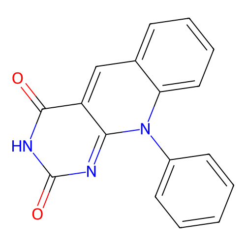10-phenylpyrimido[4,5-b]quinoline-2,4(3H,10H)-dione structure