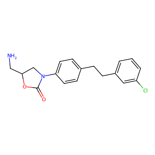 2-Oxazolidinone, 5-(aminomethyl)-3-(4-(2-(3-chlorophenyl)ethyl)phenyl)- structure